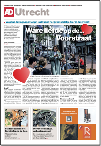 Artikel over de Voorstraat in Utrecht. Die straat was om de hoek van het Jansveld, waar ik op een zolderkamer vertoefde.